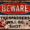 Beware Trespassers Will Be Shot- Halloween Decor Prop Road And Lawn Decoration Sticker