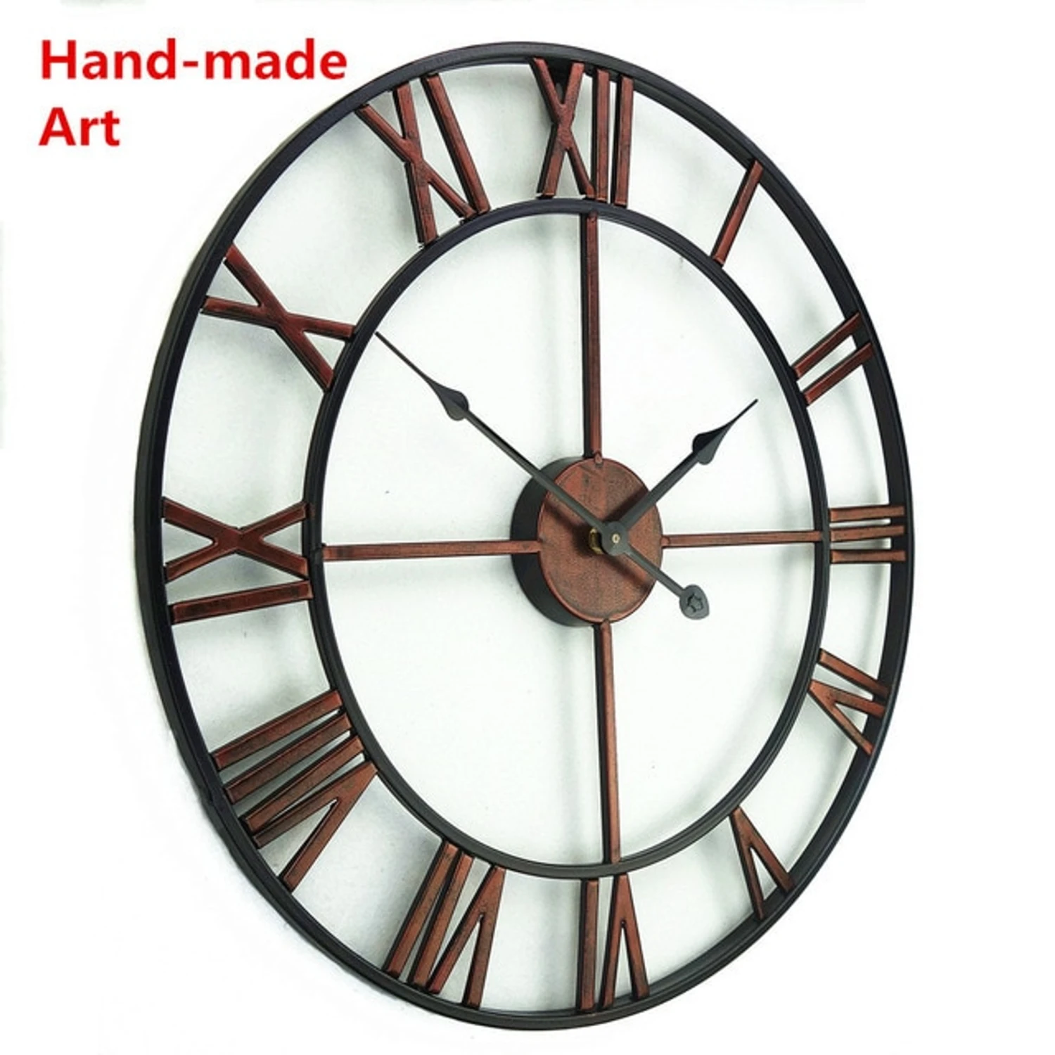 Large 3D Handmade Vintage Wrought-Iron Wall Clock - Escape Room Prop - Image 6