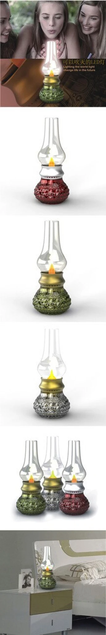 Adjustable Vintage Design LED Lamp - Escape Room Prop (USB Rechargeable)