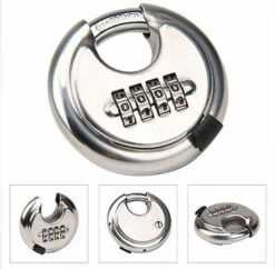 4-Dial Number Combination Padlock (Stainless Steel) - Escape Room Prop
