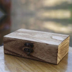 Small Rectangular Wooden Storage Box - Escape Room Prop