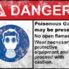 Danger Poisonous Gas Sign - Halloween Decor Prop Road And Lawn Decoration Sticker
