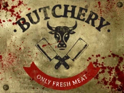 Butchery Sign - Halloween Decor Prop Road And Lawn Decoration Sticker