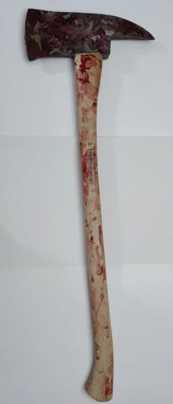 REAL Wooden Handel Bloody Axe - Fake Weapon Halloween Prop