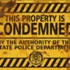 Property Condemned Sign - Halloween Decor Prop Road And Lawn Decoration Sticker