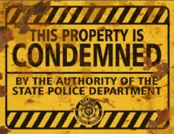 Property Condemned Sign - Halloween Decor Prop Road And Lawn Decoration Sticker