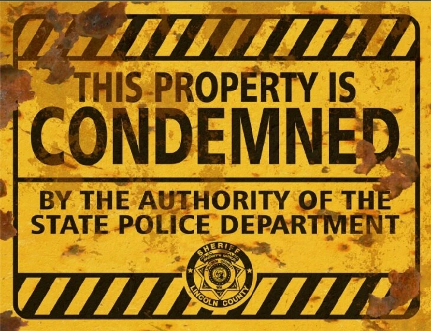 Property Condemned Sign - Halloween Decor Prop Road And Lawn Decoration Sticker