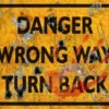 Danger Wrong Way Sign - Halloween Decor Prop Road And Lawn Decoration Sticker