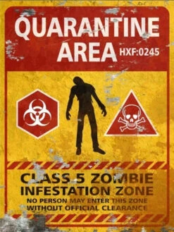 Quarantine Area Sign - Halloween Decor Prop Road And Lawn Decoration Sticker