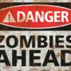 Zombies Ahead Sign - Halloween Decor Prop Road And Lawn Decoration Sticker