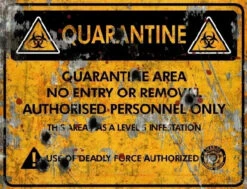 Quarantine Area Deadly Sign - Halloween Decor Prop Road And Lawn Decoration Sticker
