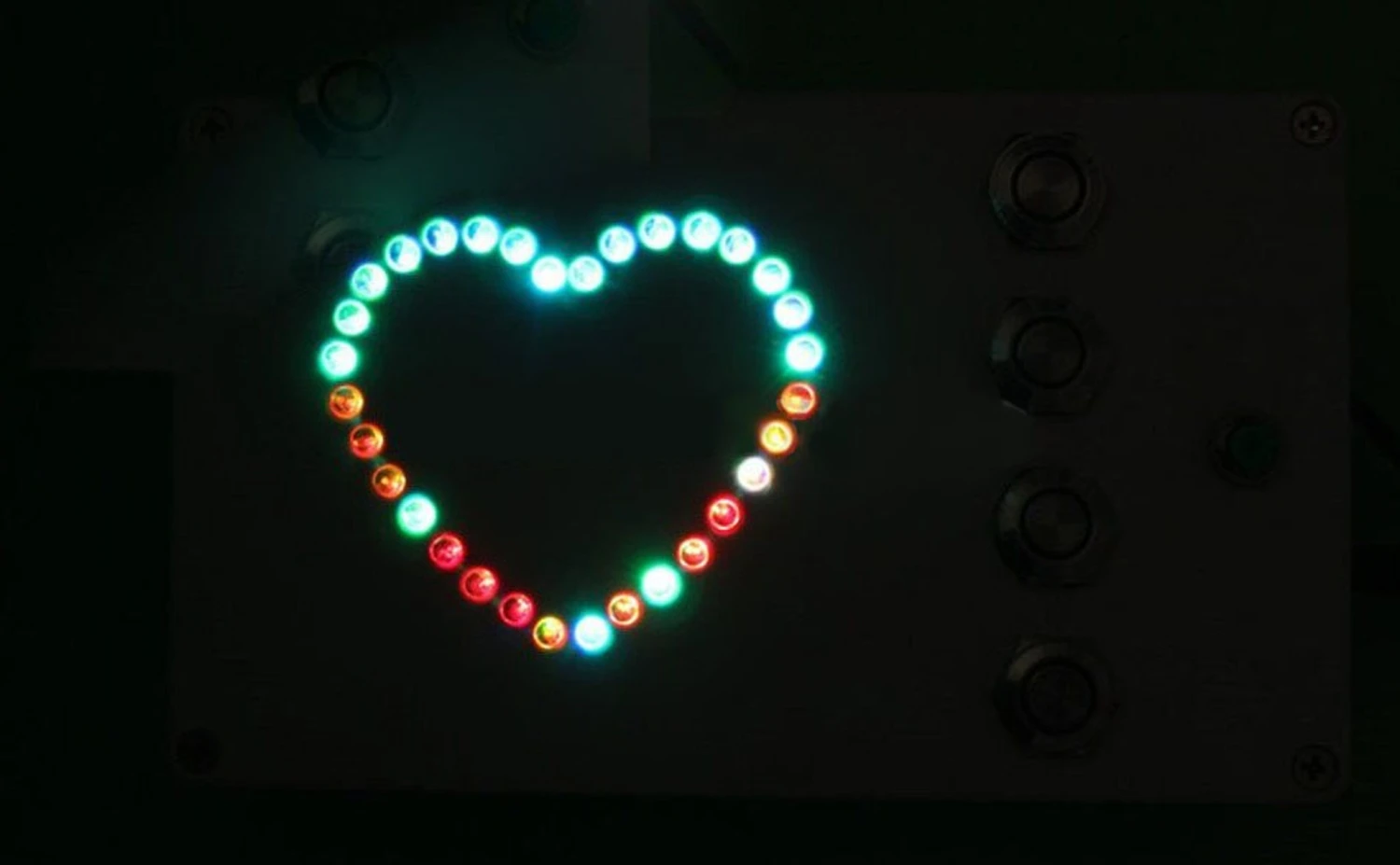4-Button Heart-Shaped RGB Light Box - Escape Room Prop - Image 2