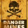 Danger Mines Signs - Halloween Decor Prop Road And Lawn Decoration Sticker