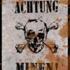 Achtung Minen Sign - Halloween Decor Prop Road And Lawn Decoration Sticker