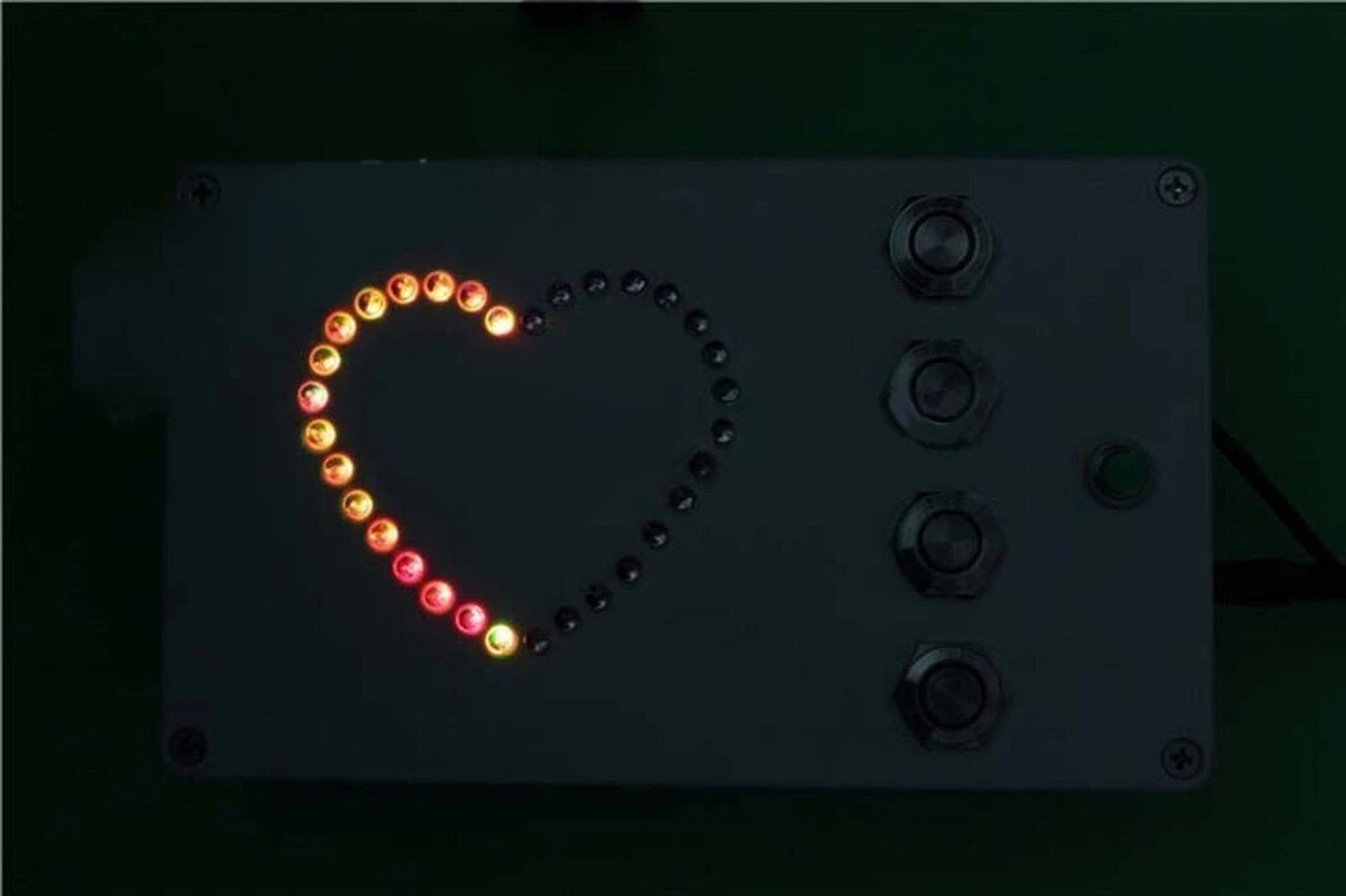 4-Button Heart-Shaped RGB Light Box - Escape Room Prop - Image 3