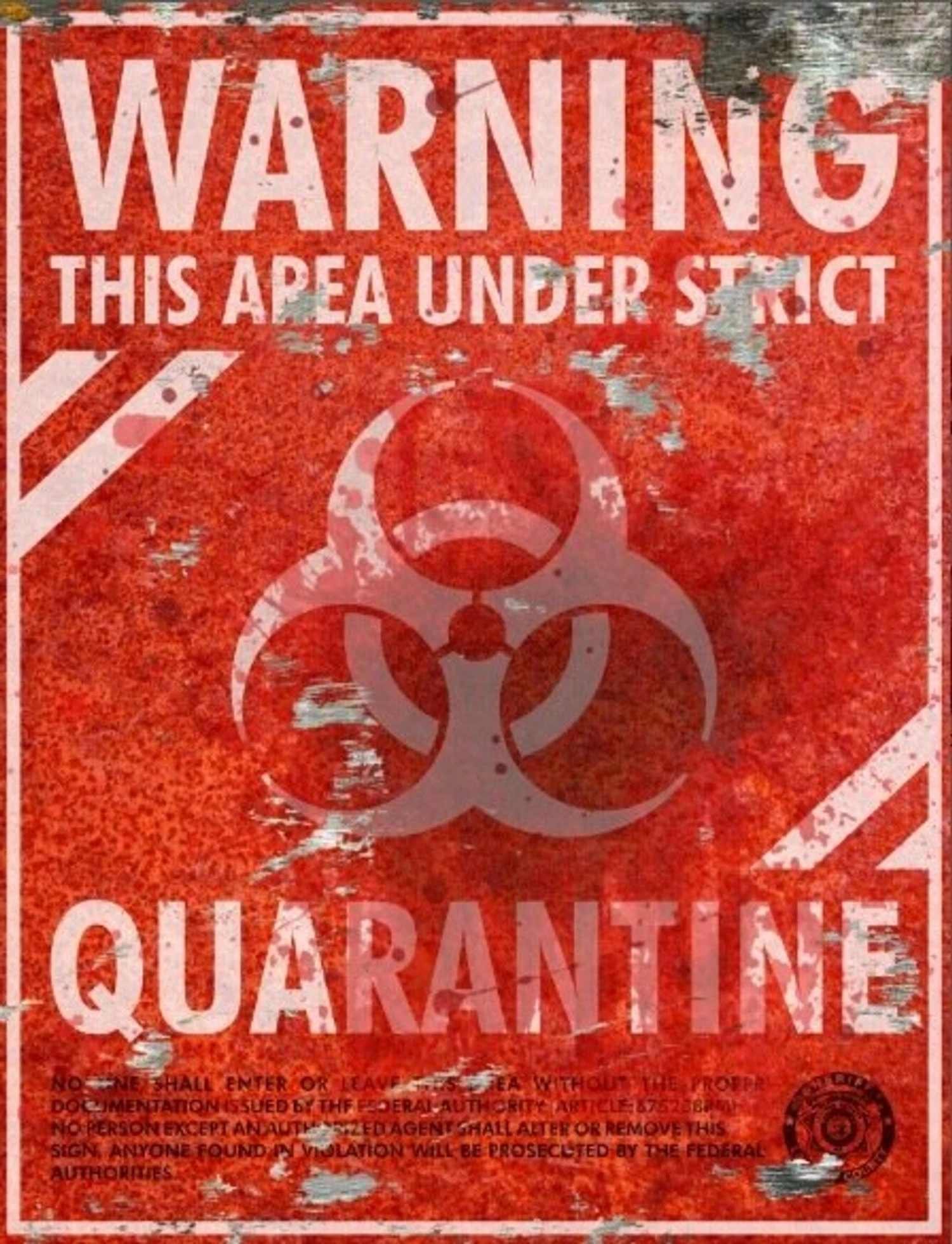 Warning Quarantine Sign - Halloween Decor Prop Road And Lawn Decoration Sticker