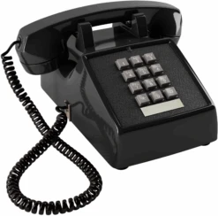 Black Olde Phone 1980's Push Button Escape Room Telephone Prop